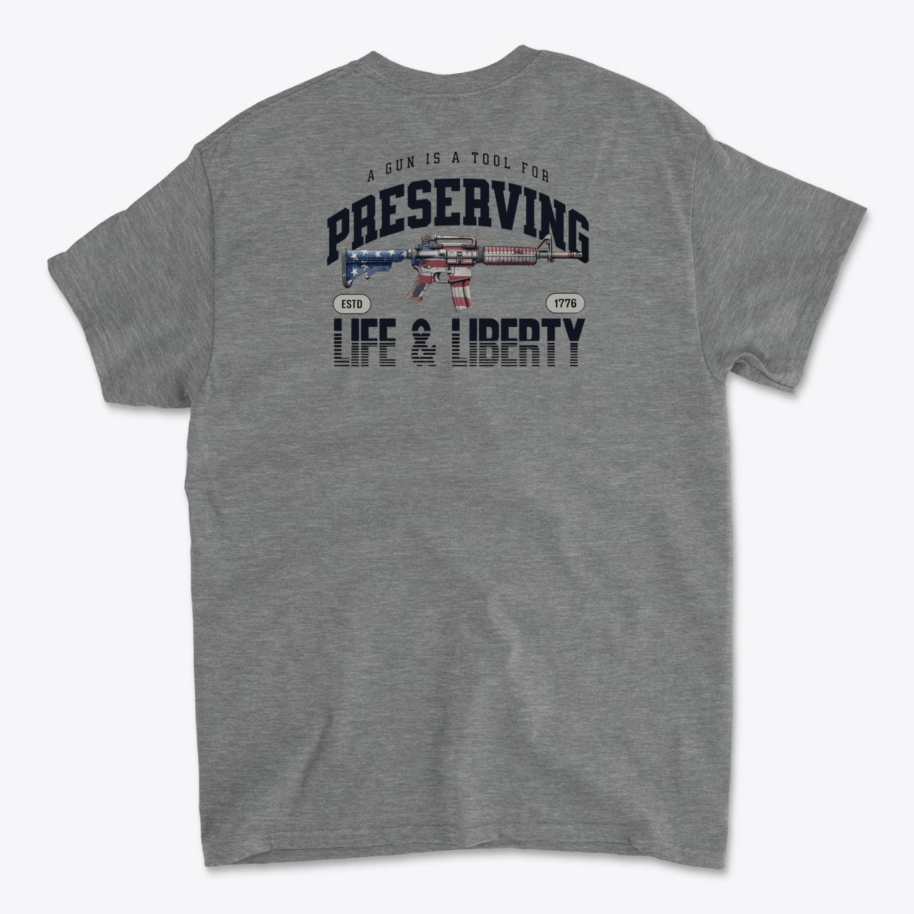 Back Print Gun Liberty Design Art