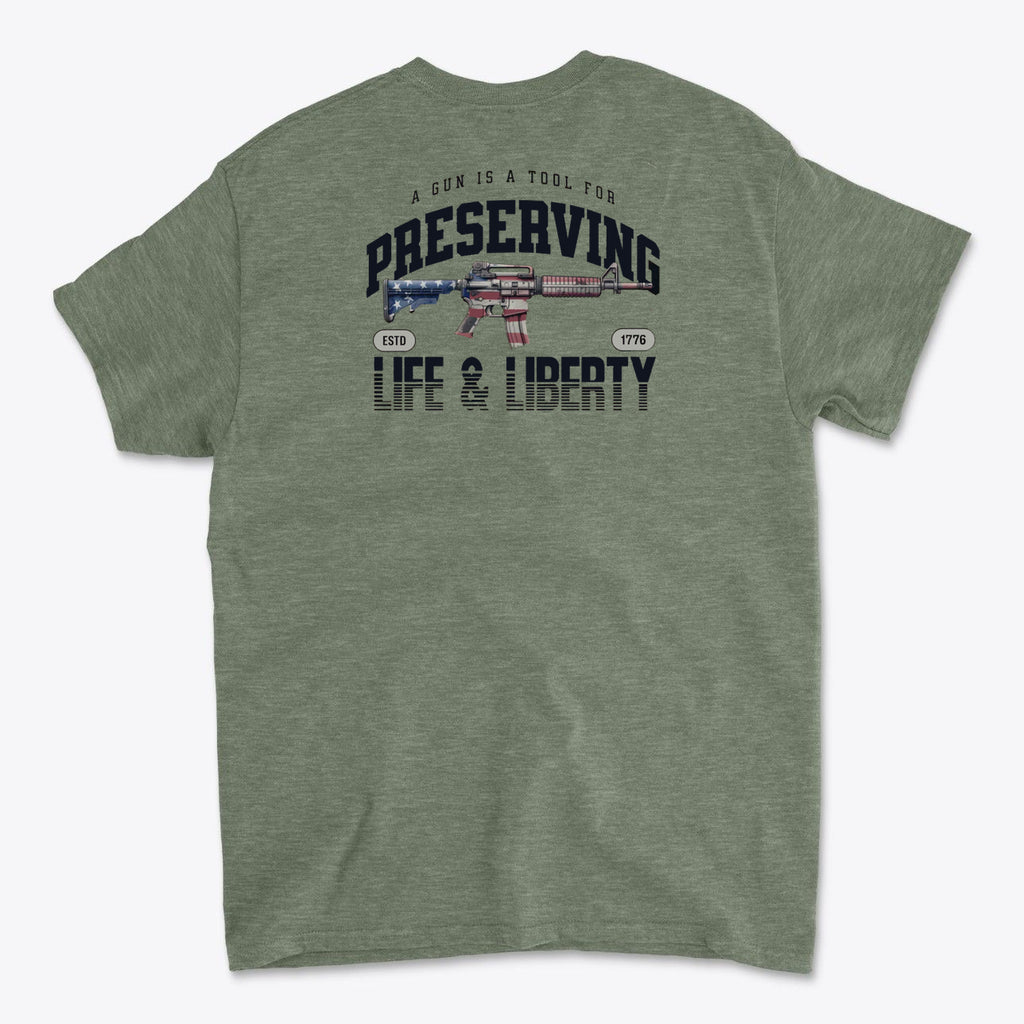 Back Print Gun Liberty Design Art