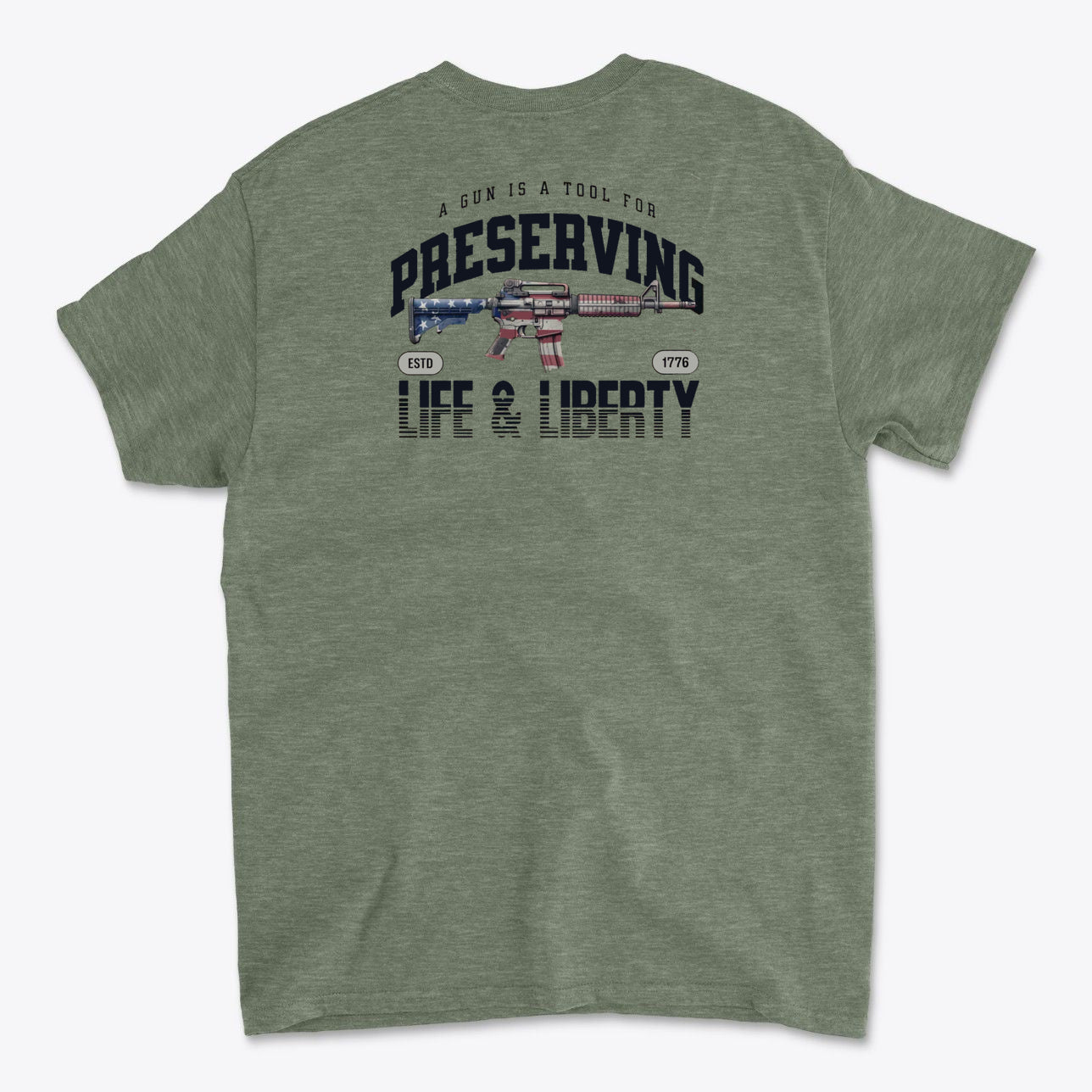 Back Print Gun Liberty Design Art