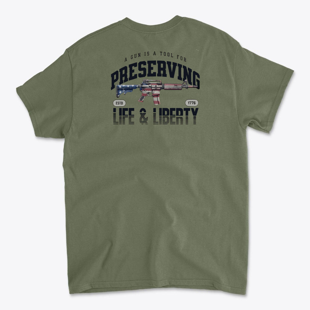 Back Print Gun Liberty Design Art