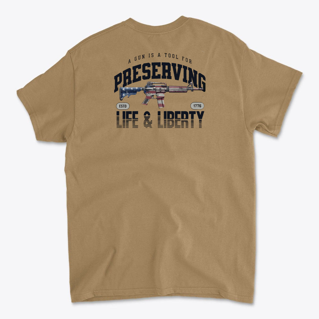 Back Print Gun Liberty Design Art