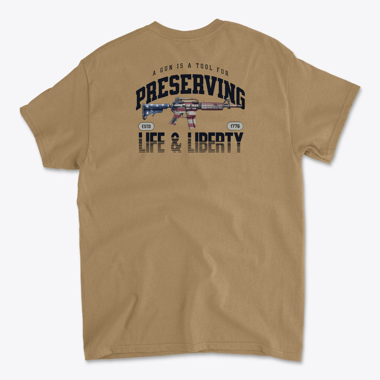 Back Print Gun Liberty Design Art