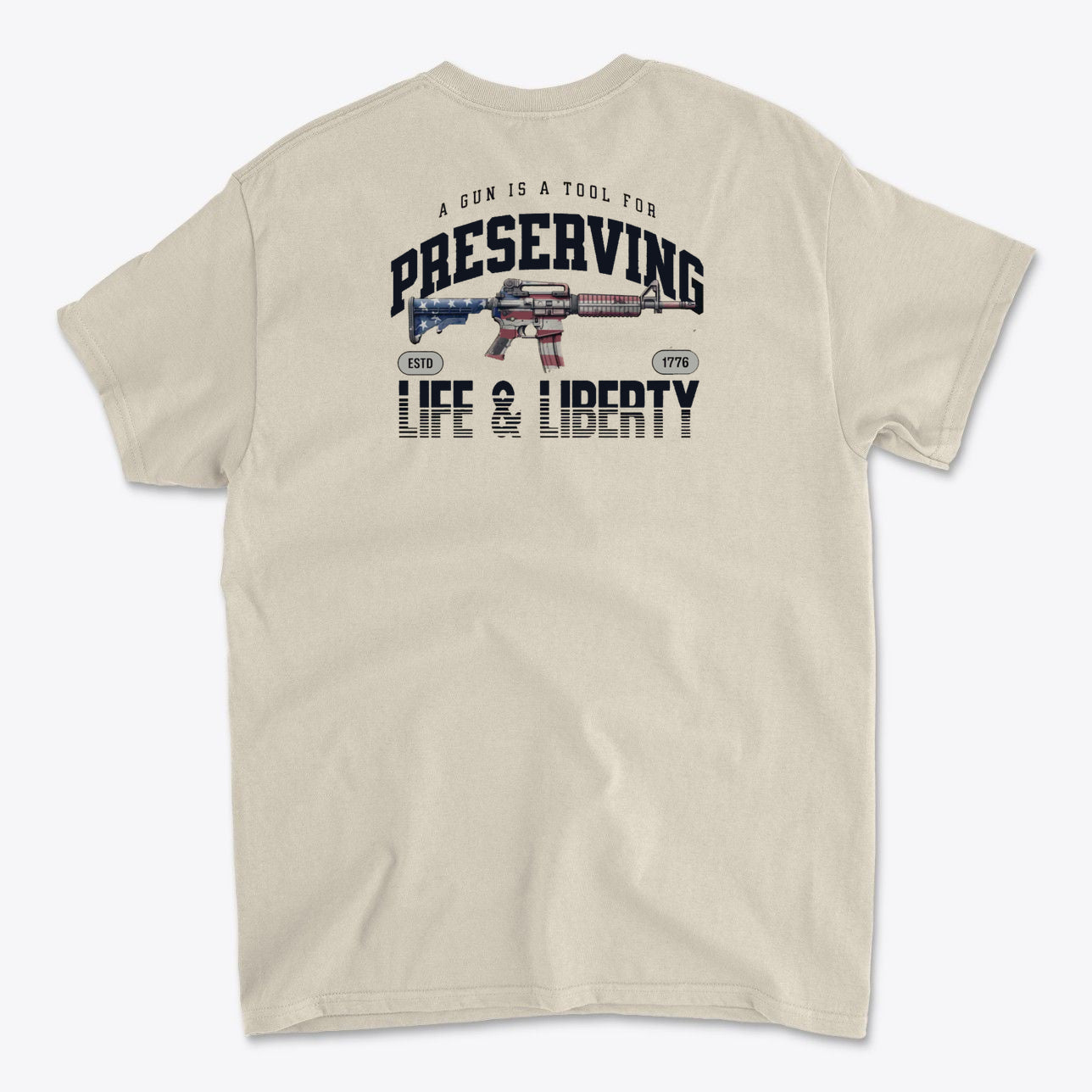 Back Print Gun Liberty Design Art