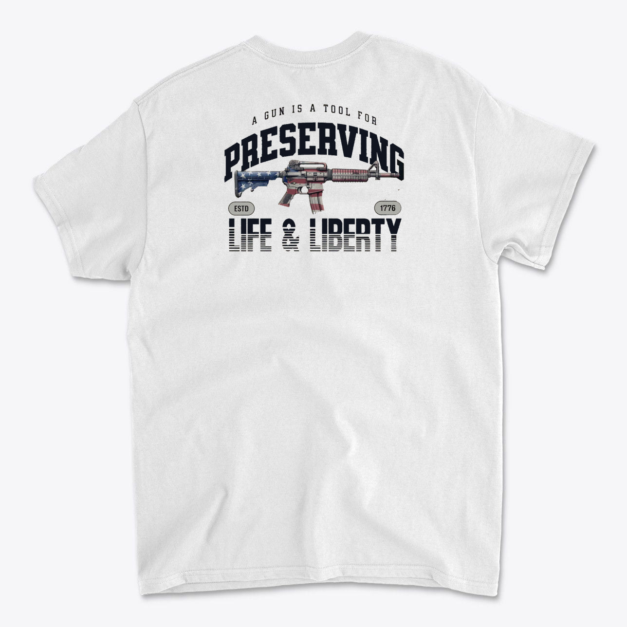 Back Print Gun Liberty Design Art