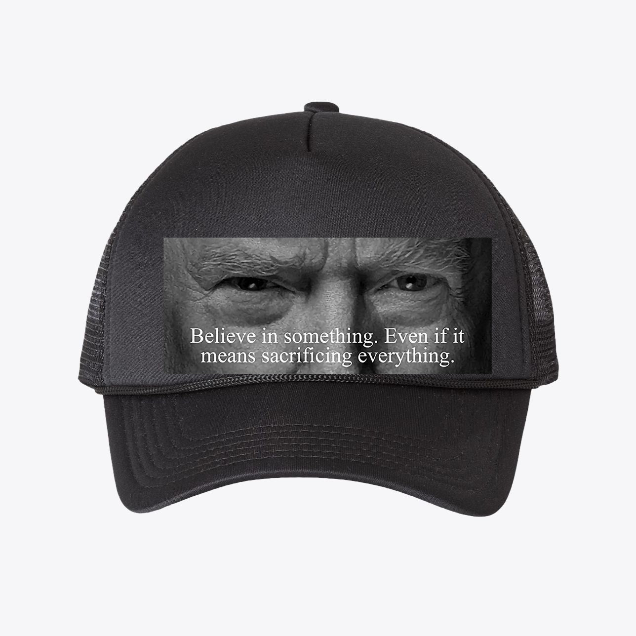 Believe In Something Foam Mesh Back Cap Hat Design