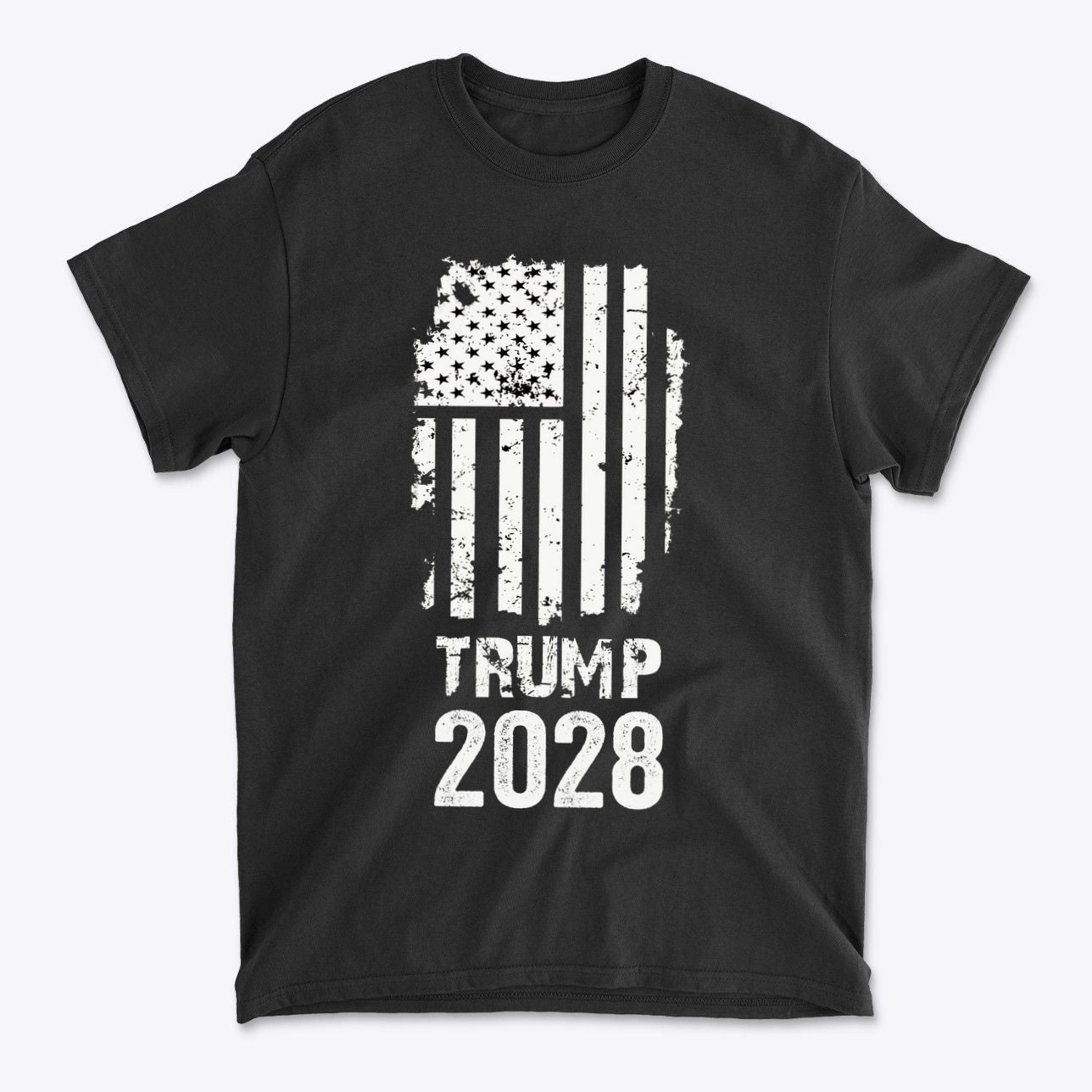 Trump 2028 On Tattered American Flag