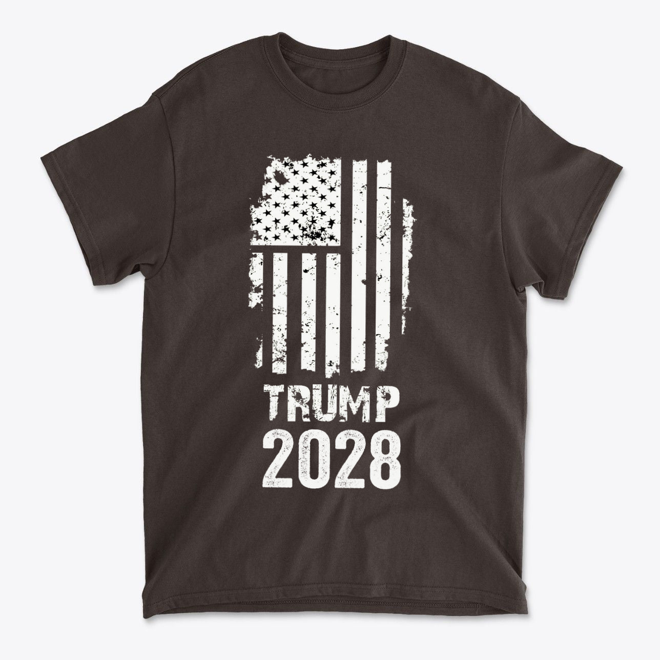 Trump 2028 On Tattered American Flag