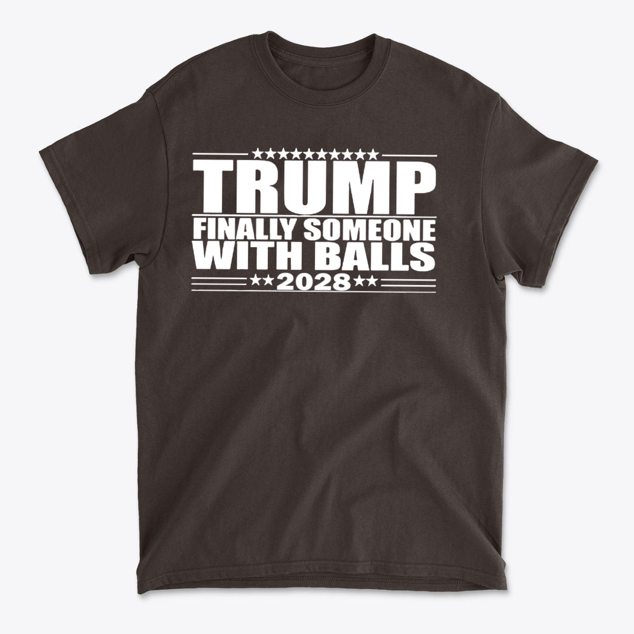 Trump 2028 Finally Someone With Balls premium conservative graphic t-shirt in black color