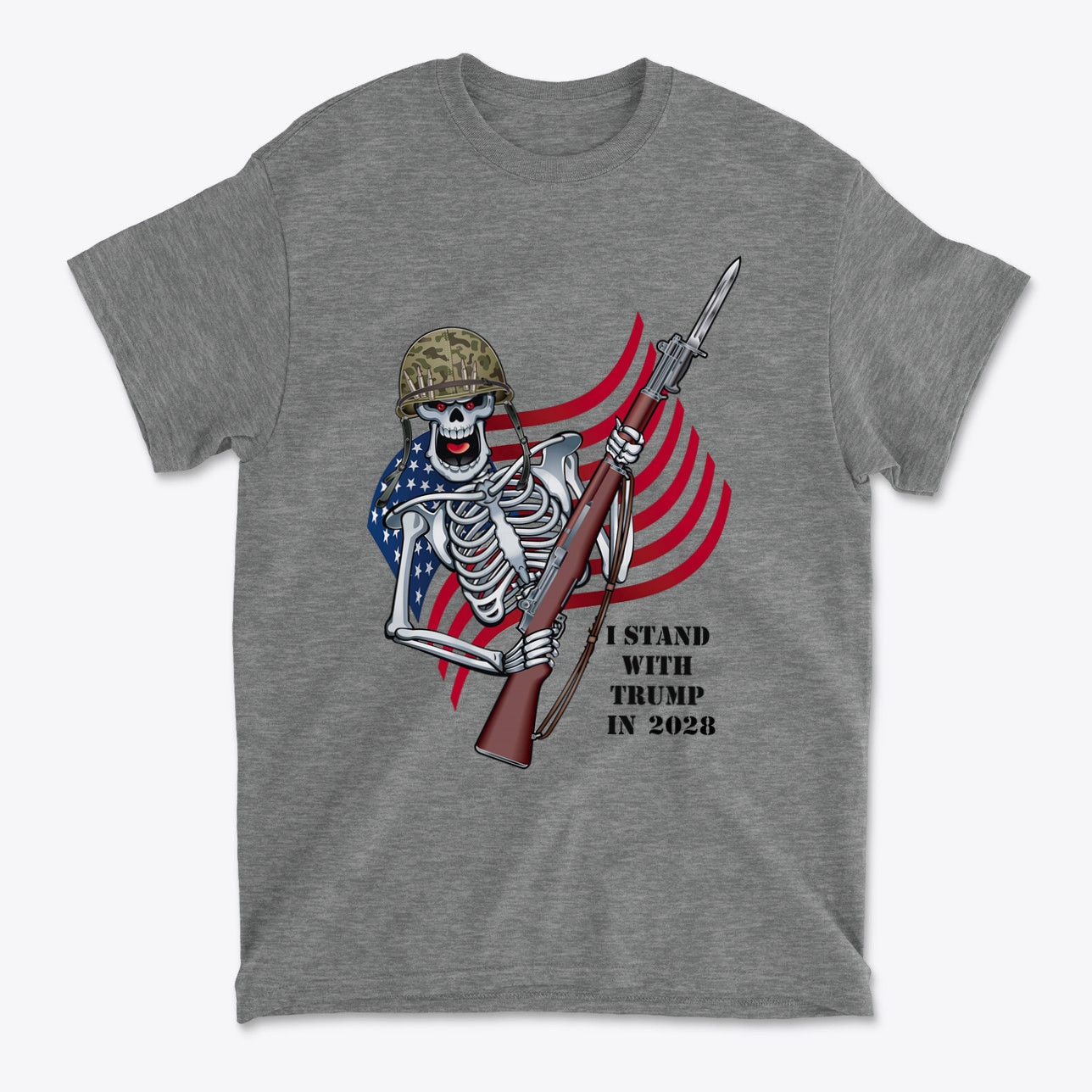 I Stand With Trump In 2028 Skeleton With Rifle