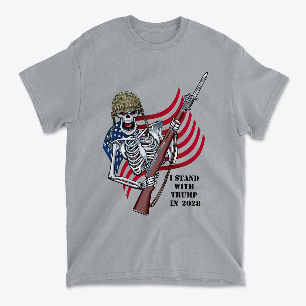 I Stand With Trump In 2028 Skeleton With Rifle