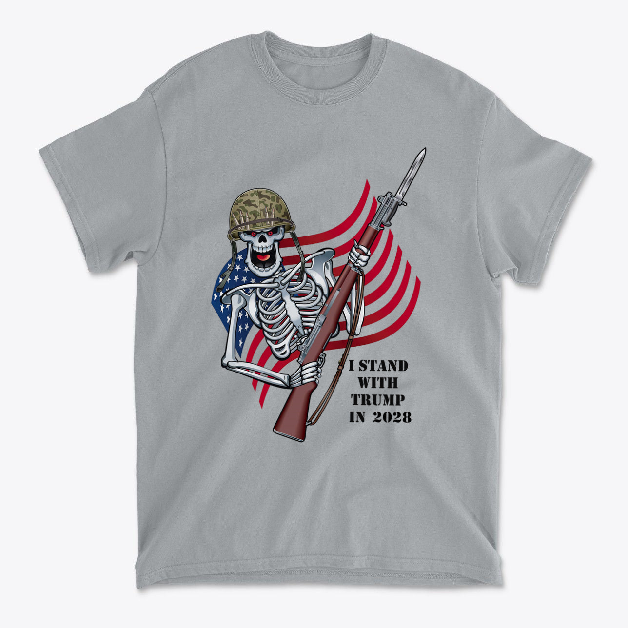 I Stand With Trump In 2028 Skeleton With Rifle