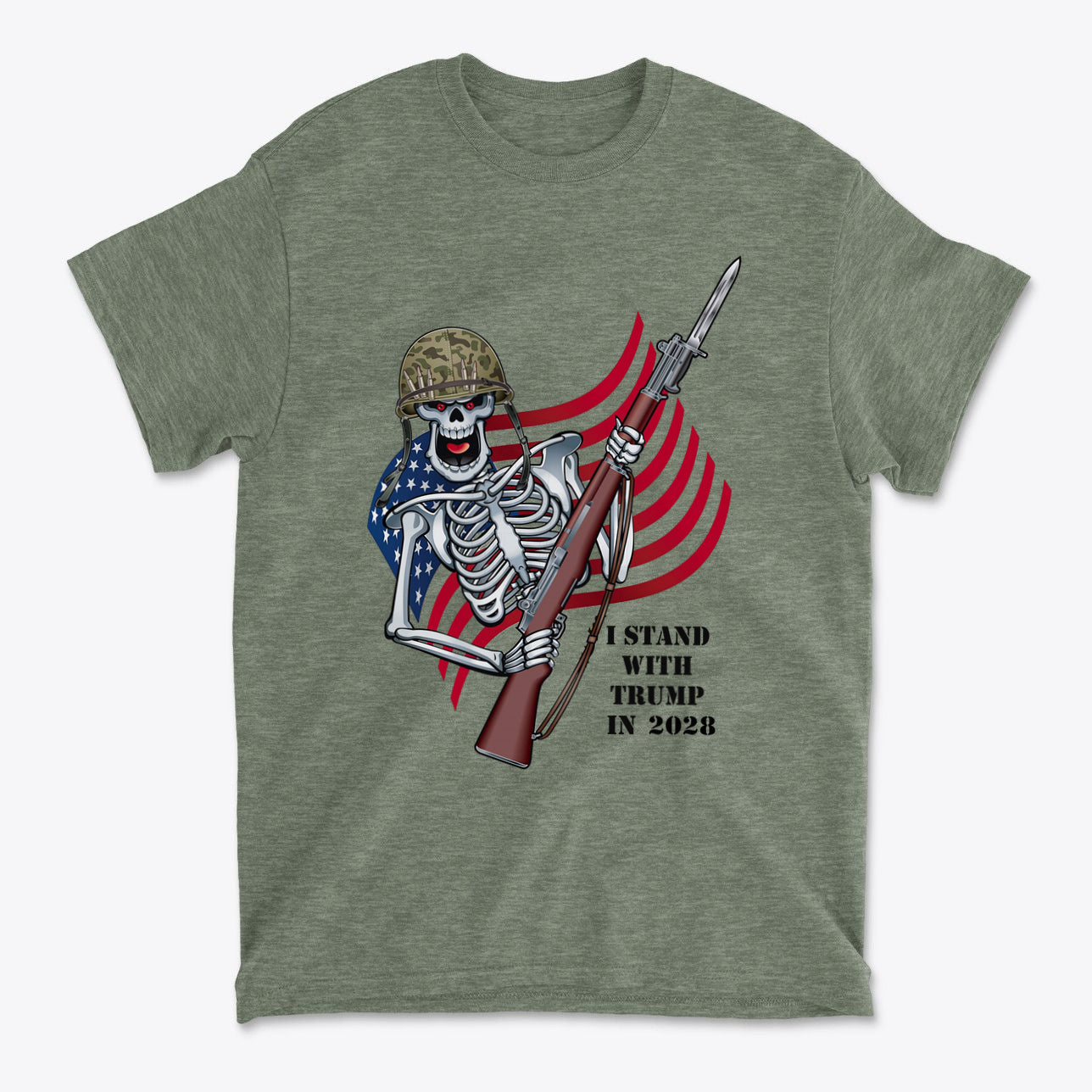 I Stand With Trump In 2028 Skeleton With Rifle