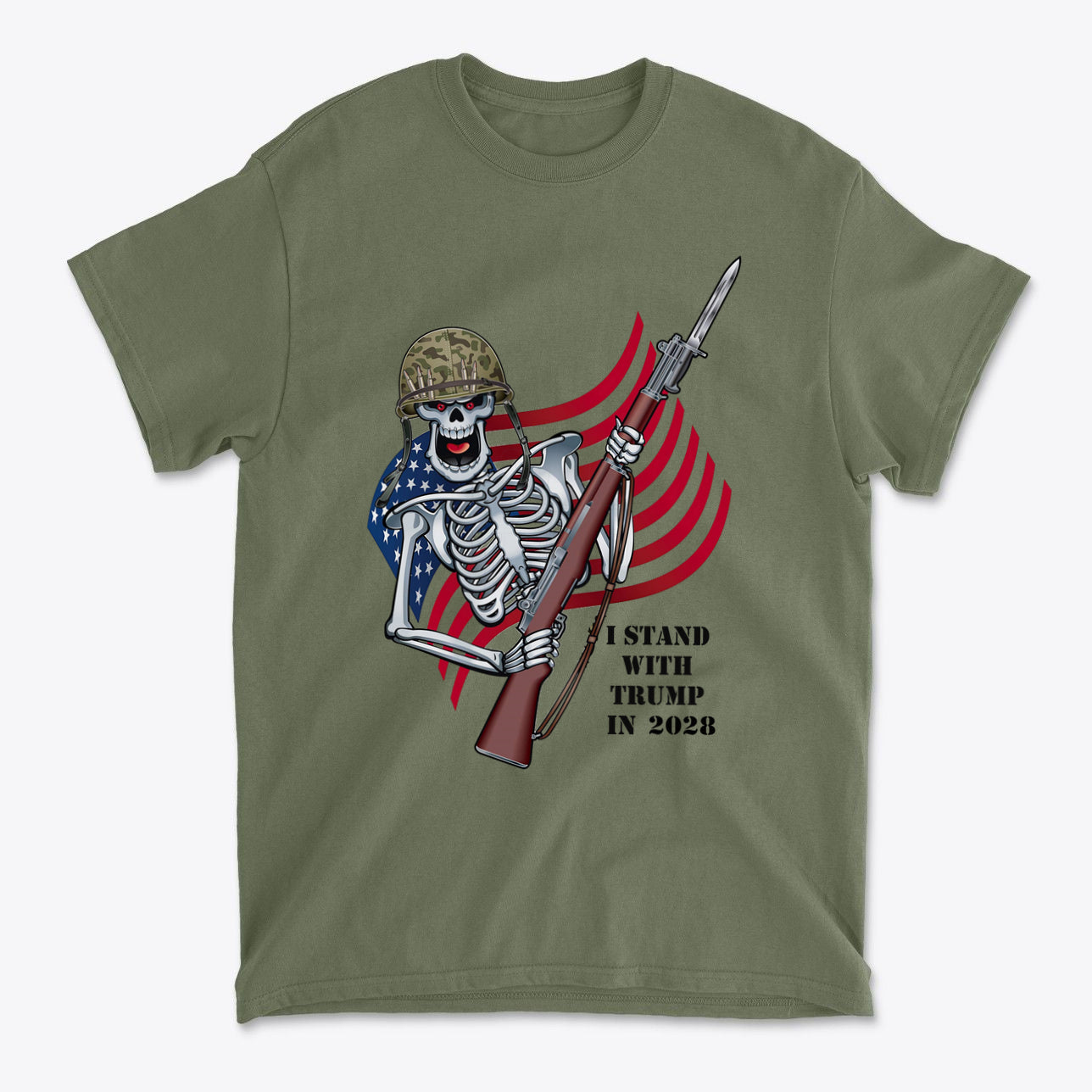 I Stand With Trump In 2028 Skeleton With Rifle