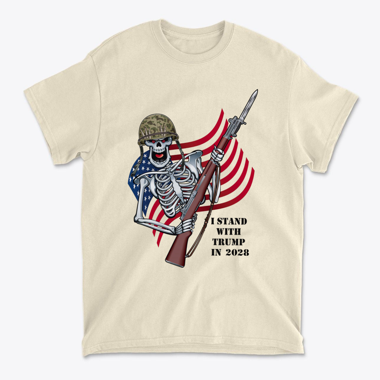 I Stand With Trump In 2028 Skeleton With Rifle