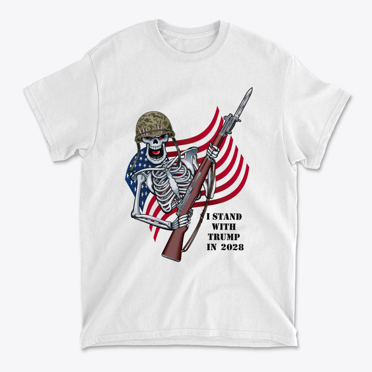 I Stand With Trump In 2028 Skeleton With Rifle