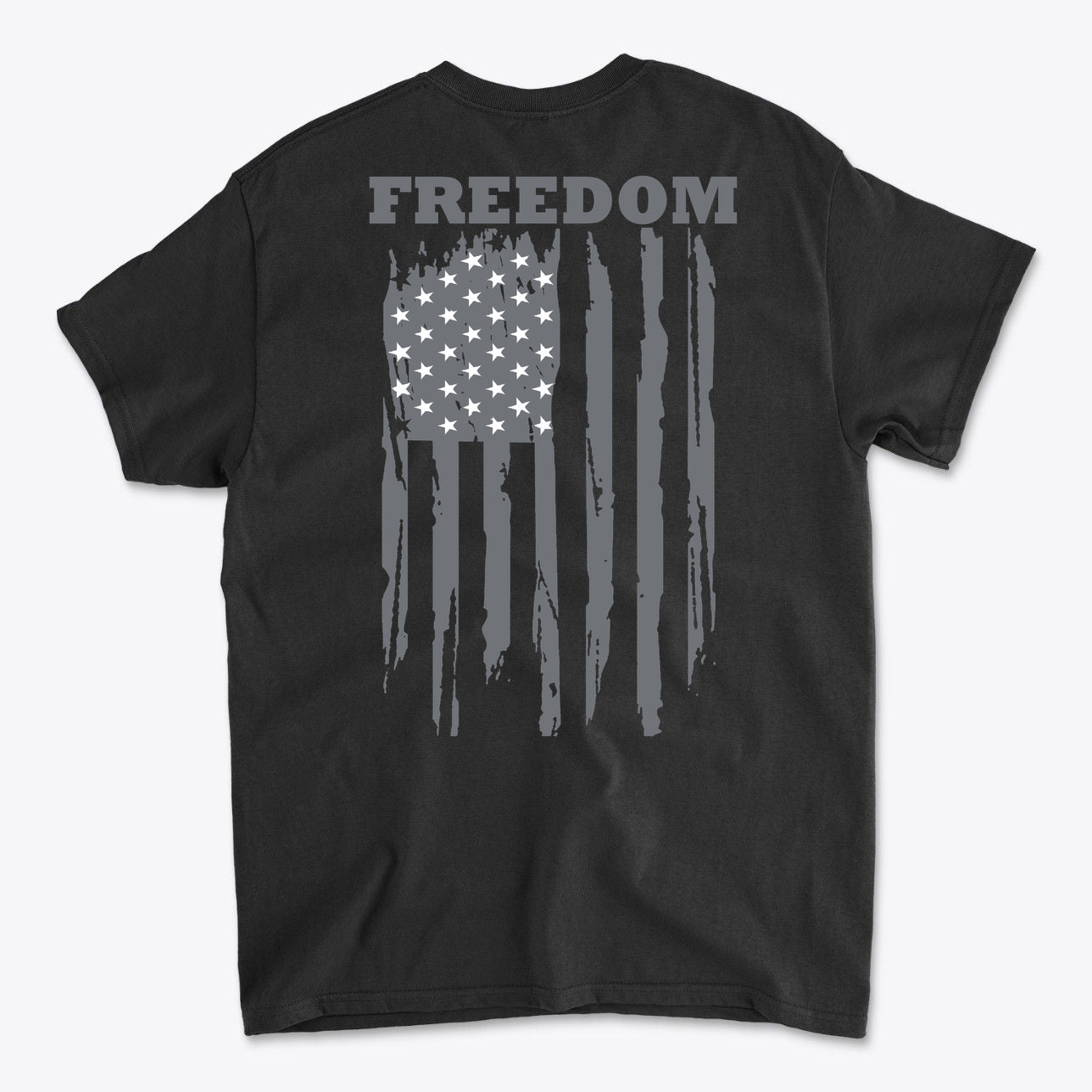 Freedom Above Vertical Flag Patriotic Back Graphic Shirt