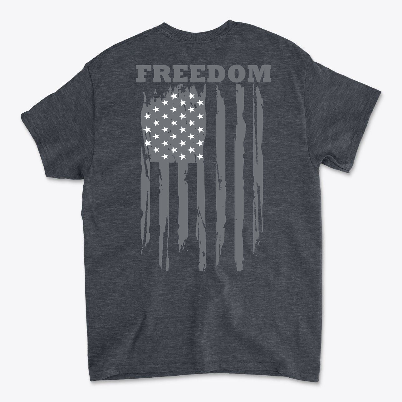 Freedom Above Vertical Flag Patriotic Back Graphic Shirt