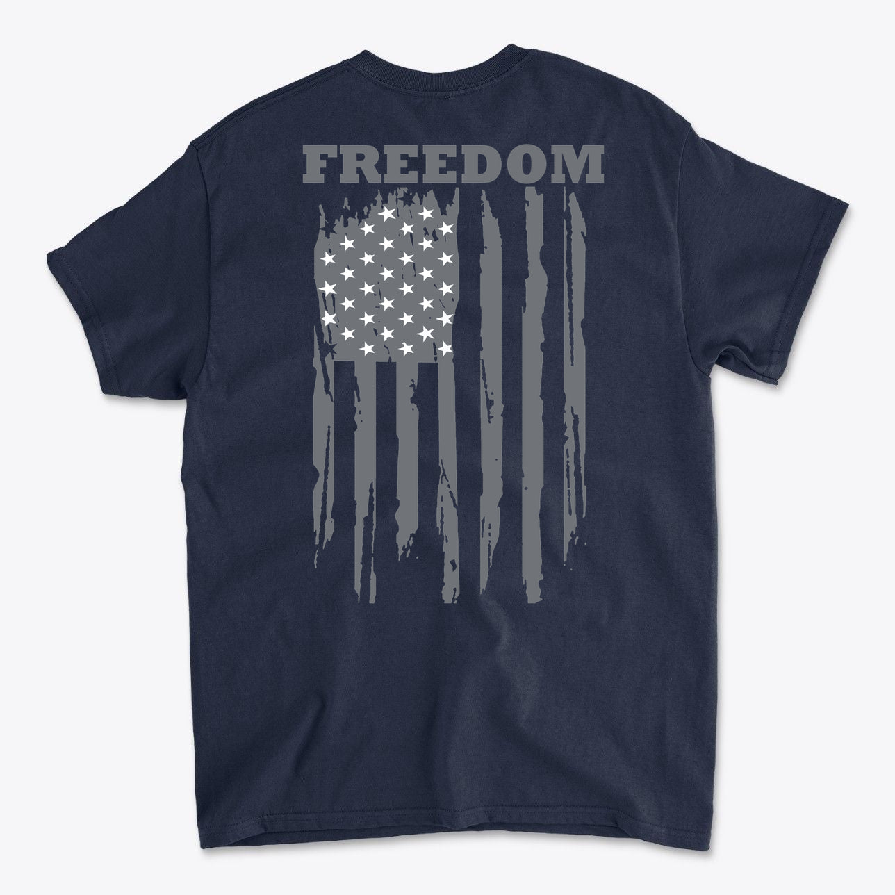 Freedom Above Vertical Flag Patriotic Back Graphic Shirt