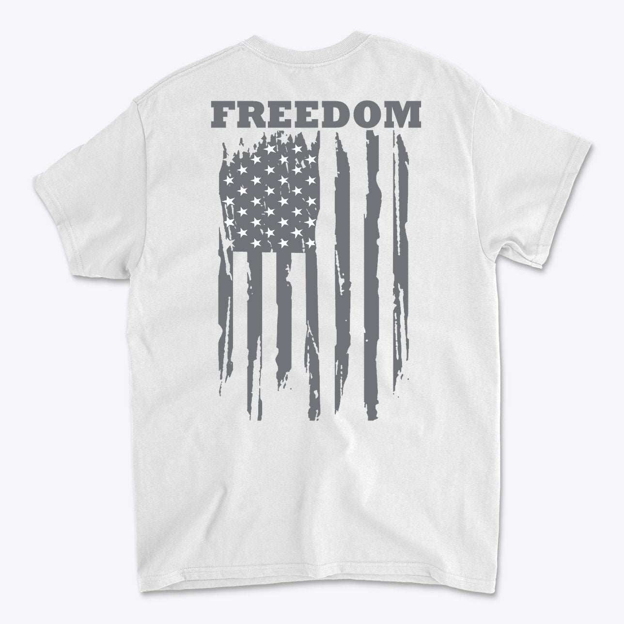Freedom Above Vertical Flag Patriotic Back Graphic Shirt