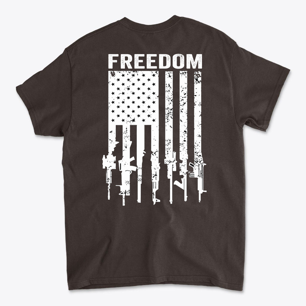 Freedom Above Flag Of Rifles Image on Back