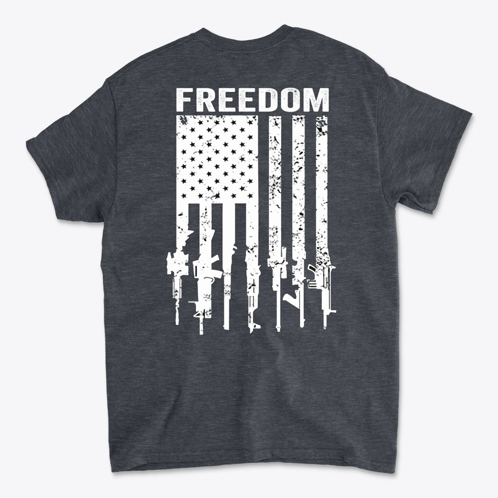 Freedom Above Flag Of Rifles Image on Back