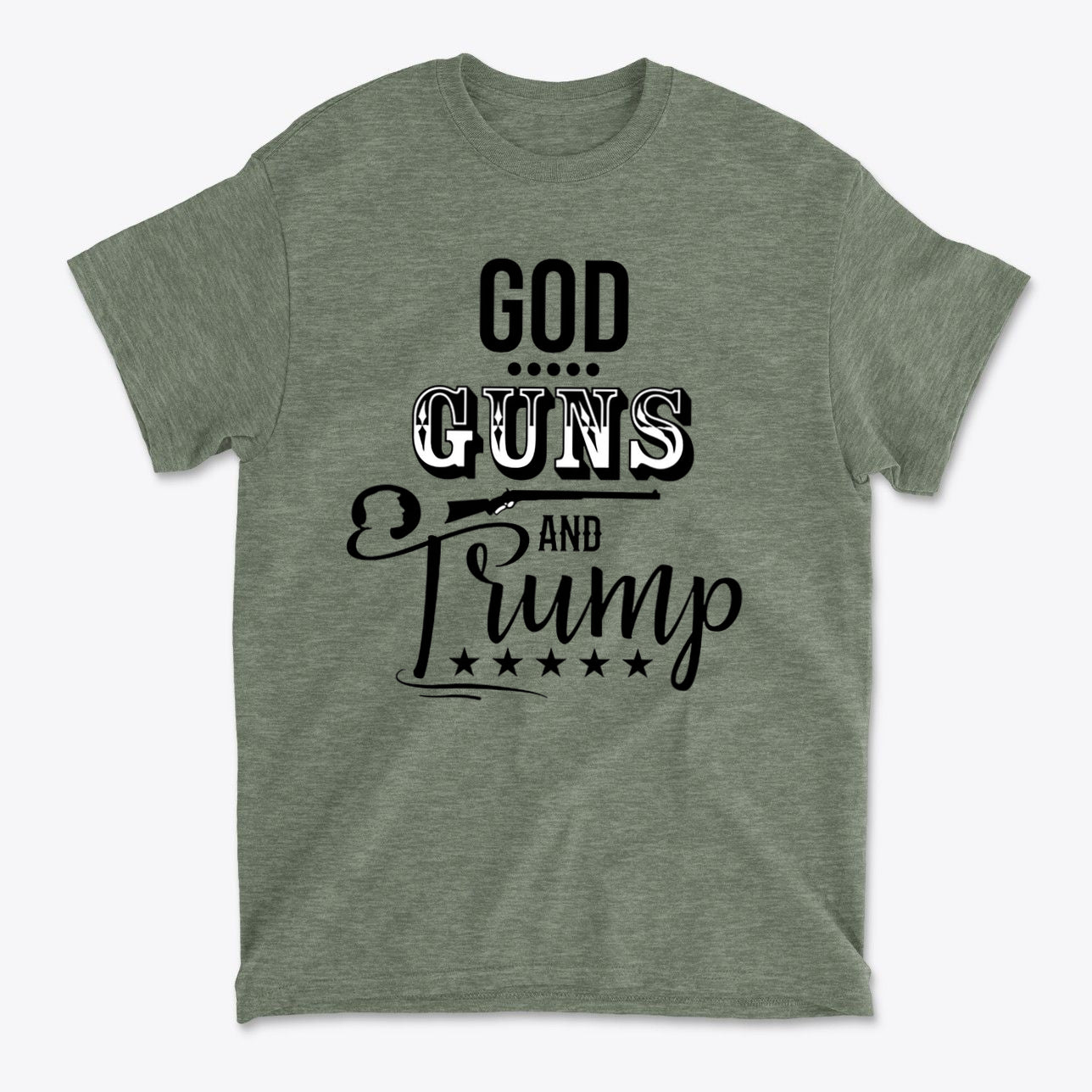 God Guns And Trump Black Letters Graphic T Shirt