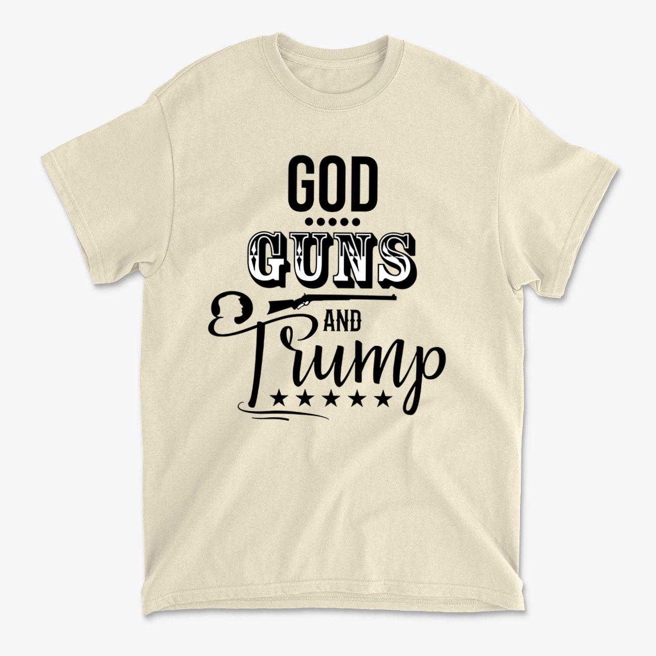 God Guns And Trump Black Letters Graphic T Shirt