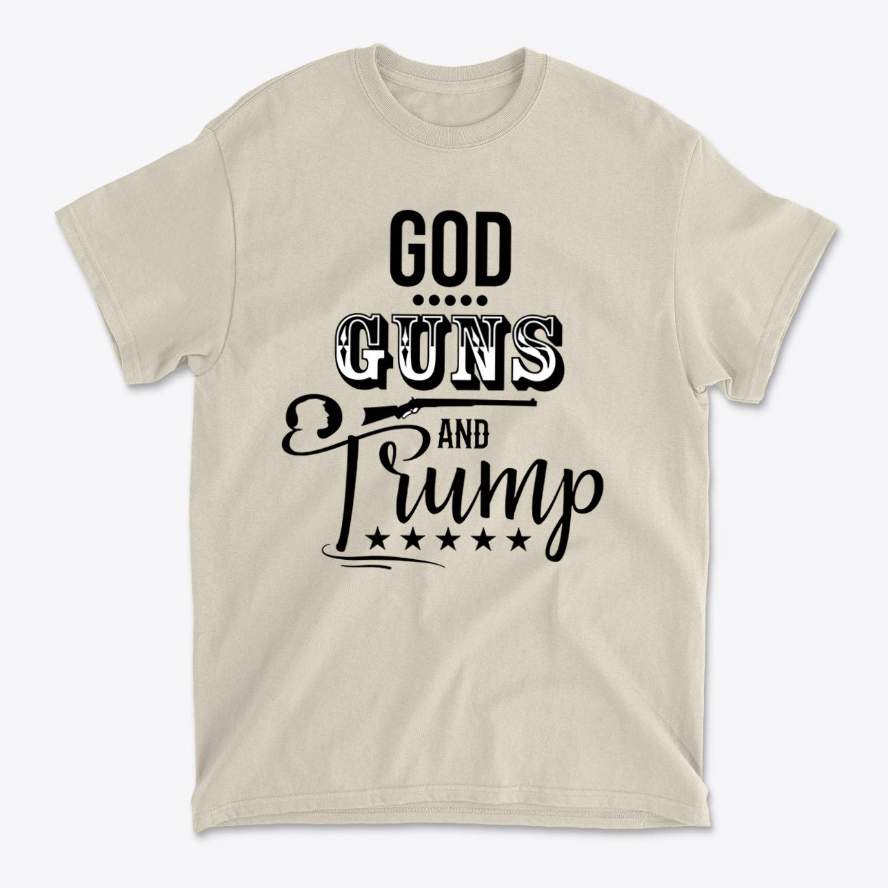 God Guns And Trump Black Letters Graphic T Shirt