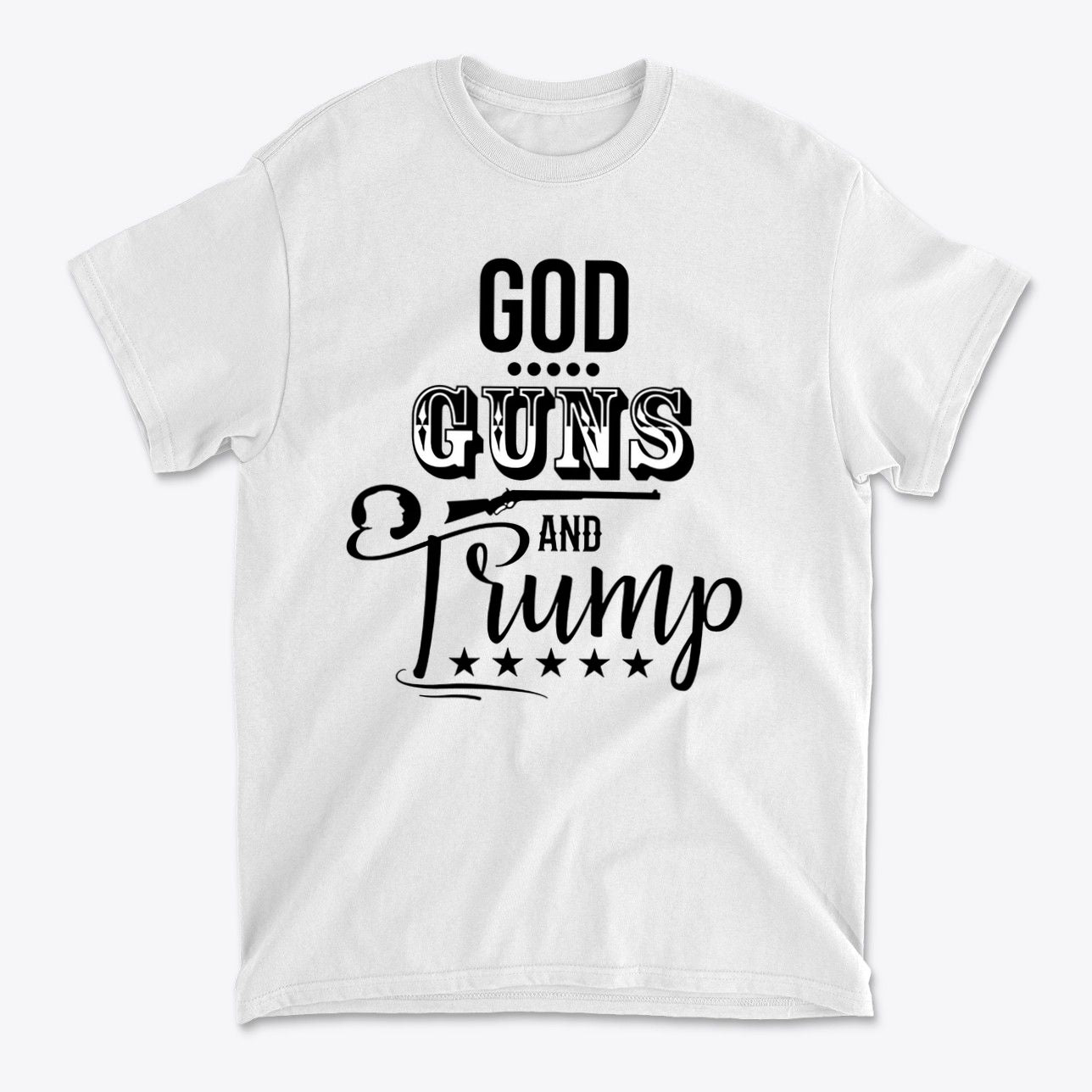 God Guns And Trump Black Letters Graphic T Shirt