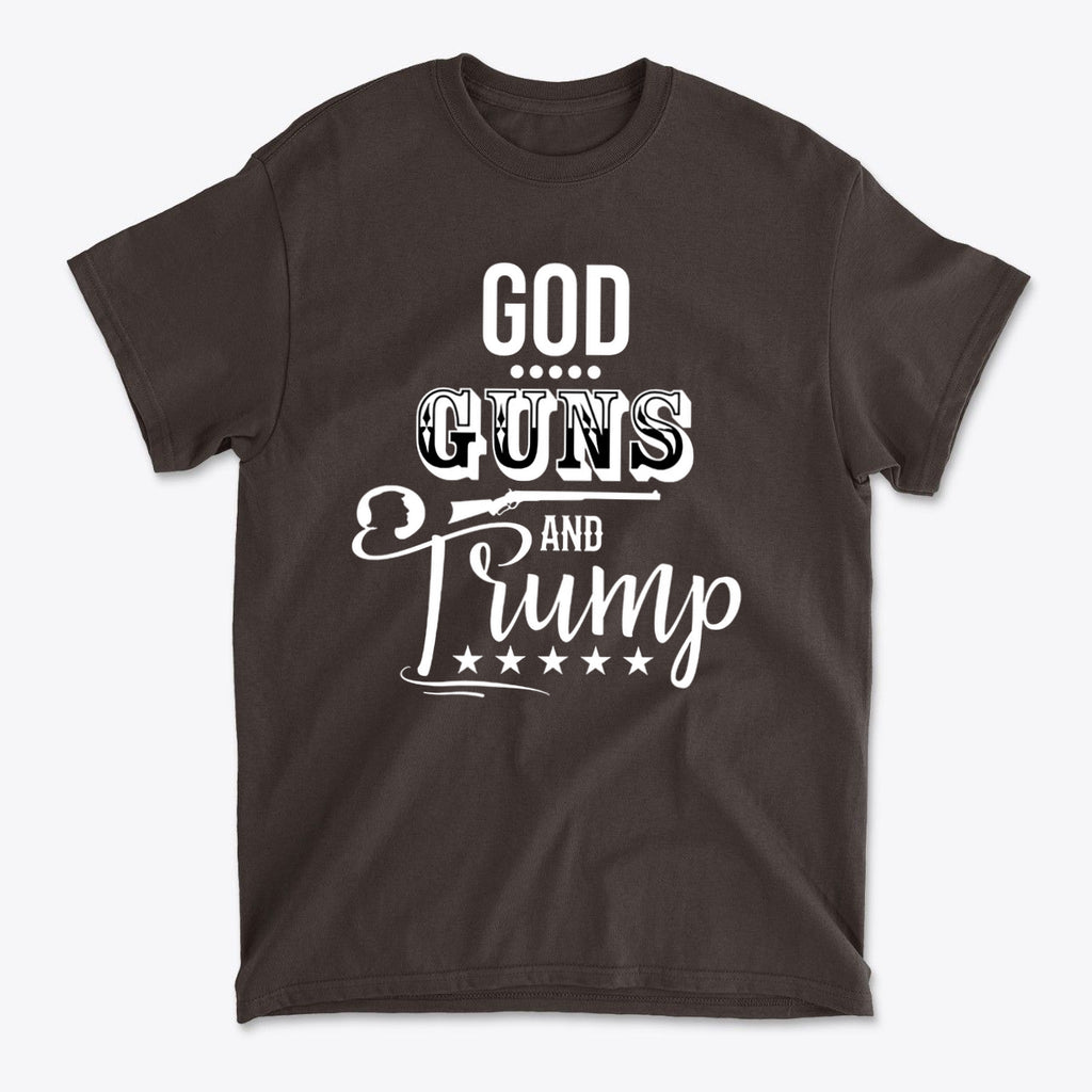 God Guns And Trump White Letters Graphic T Shirt