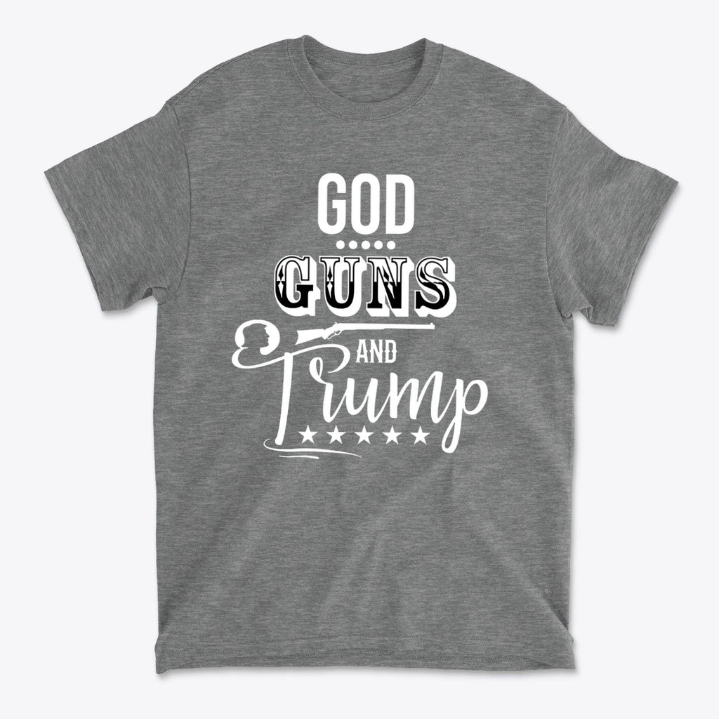 God Guns And Trump White Letters Graphic T Shirt