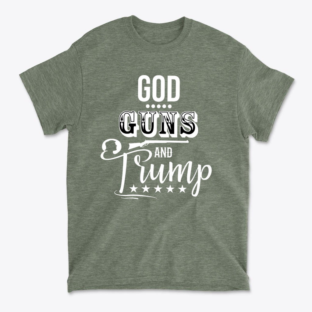 God Guns And Trump White Letters Graphic T Shirt