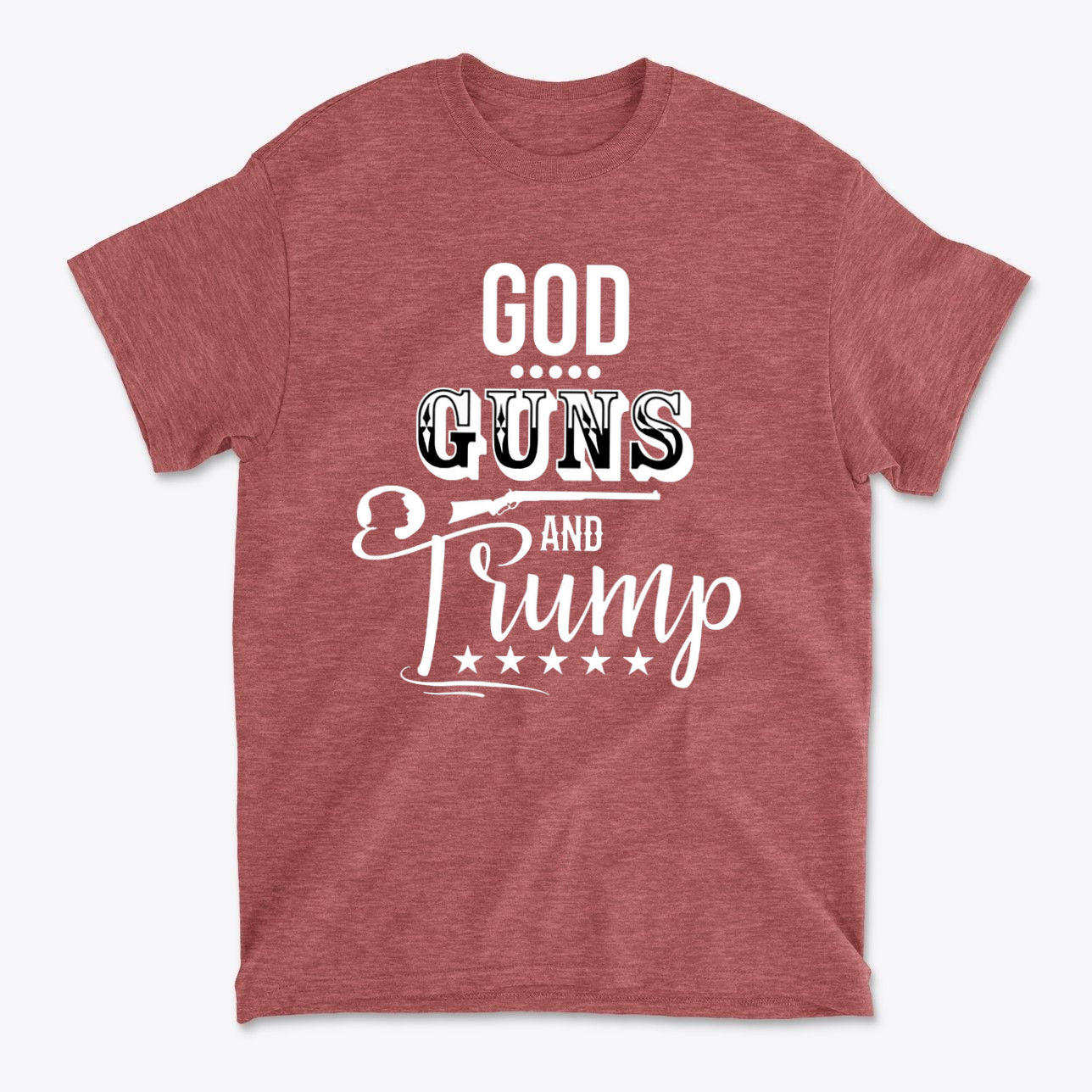 God Guns And Trump White Letters Graphic T Shirt