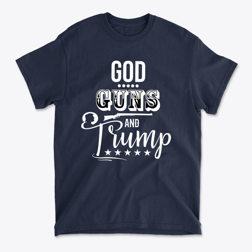 God Guns And Trump White Letters Graphic T Shirt