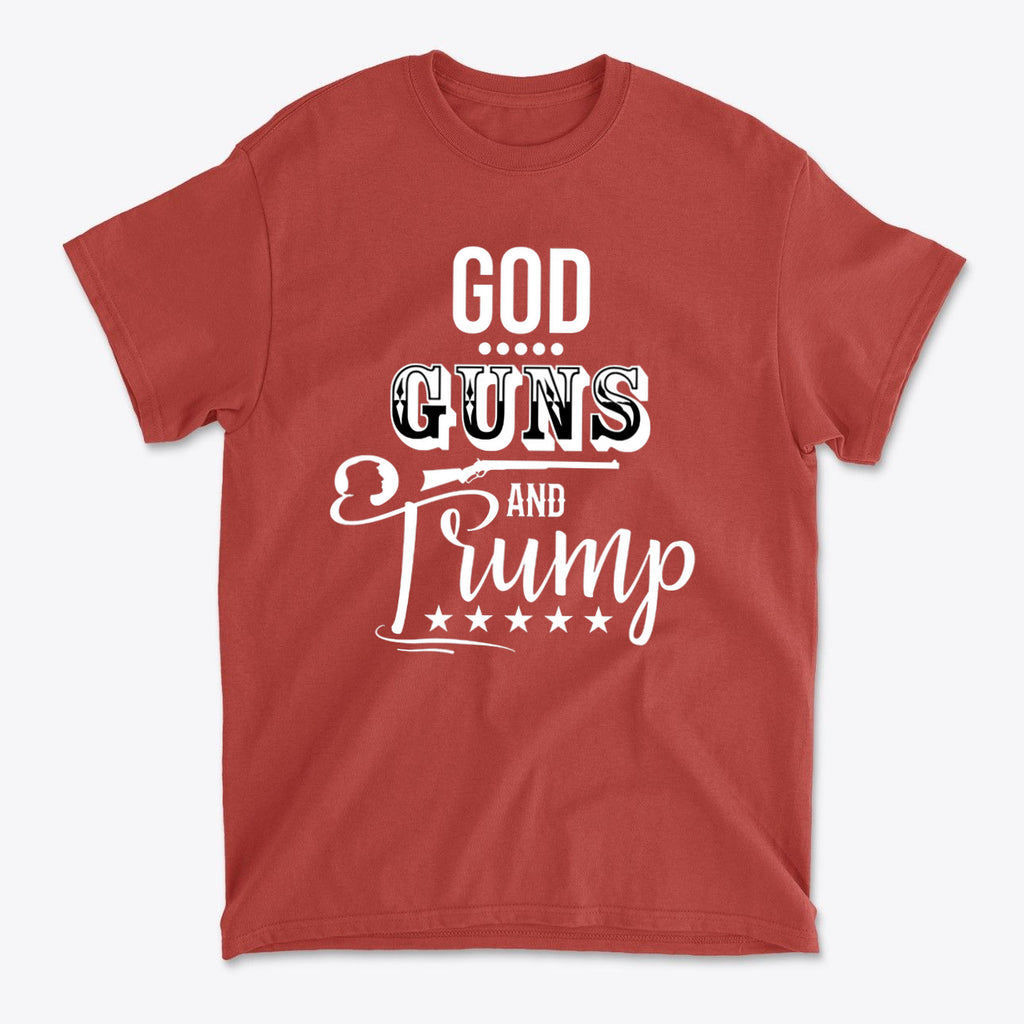 God Guns And Trump White Letters Graphic T Shirt