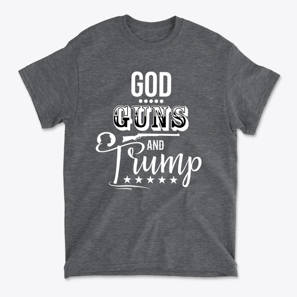 God Guns And Trump White Letters Graphic T Shirt