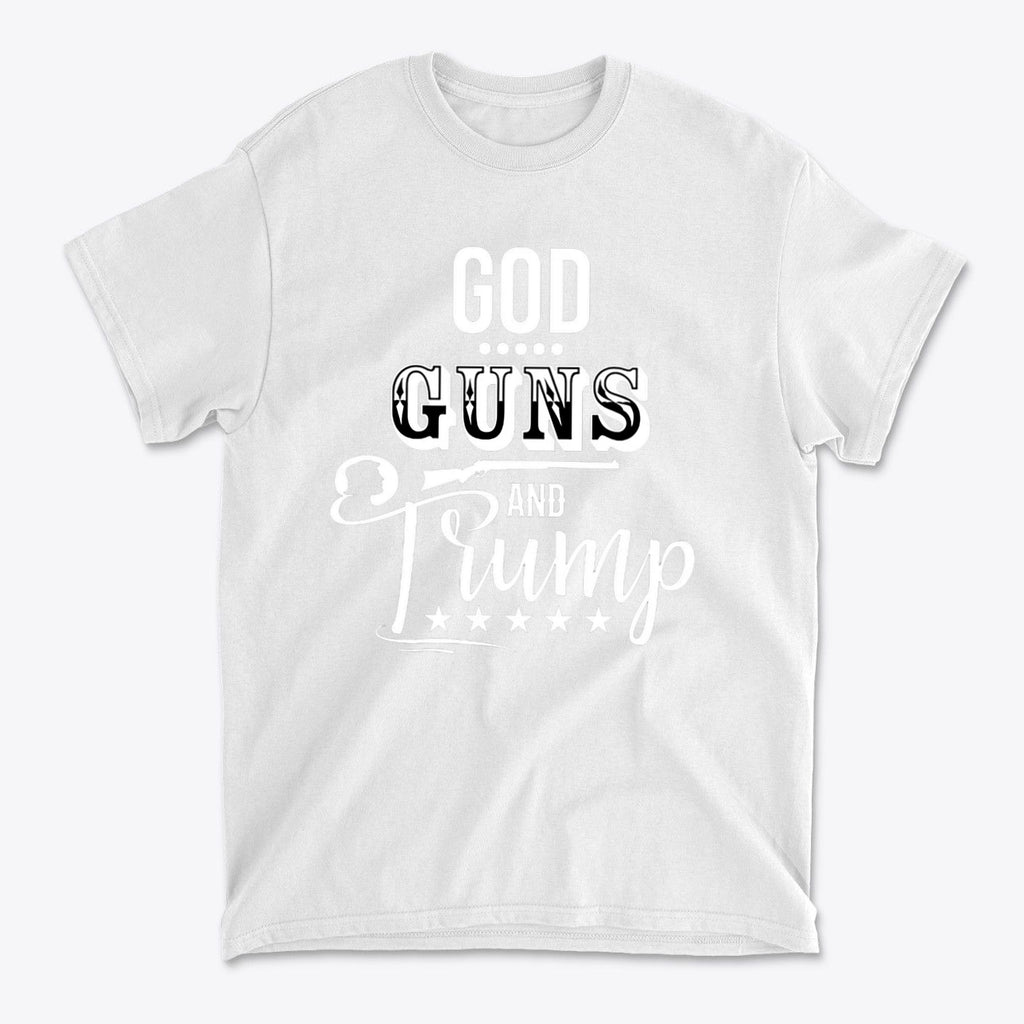 God Guns And Trump White Letters Graphic T Shirt