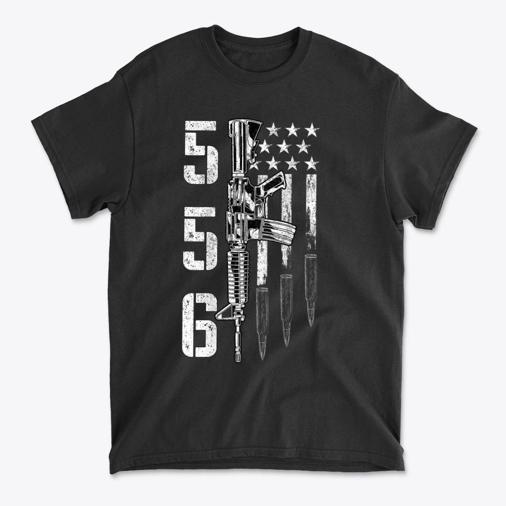 556 Tactical Black And White Graphic T Shirt Design