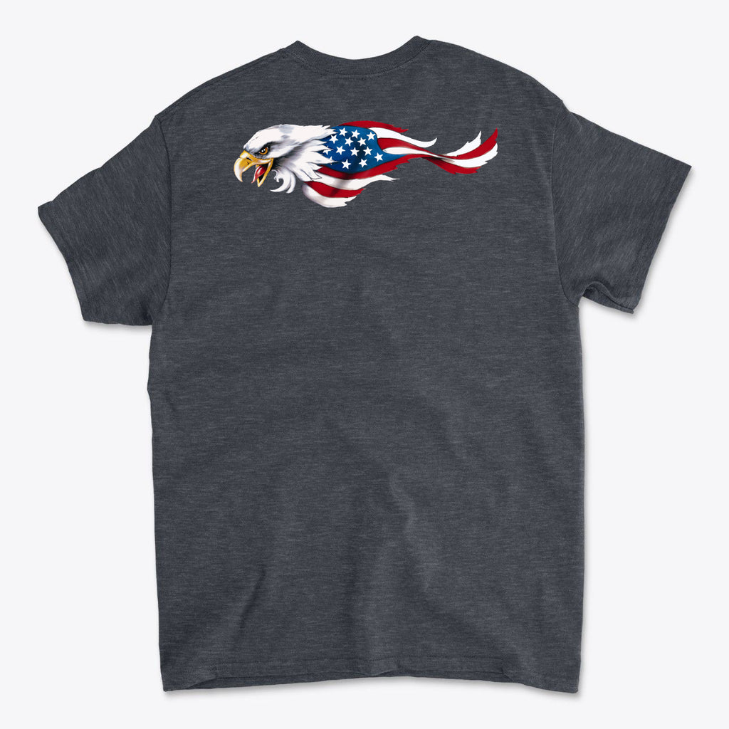Eagle As American Flag Back Print Graphic T Shirt