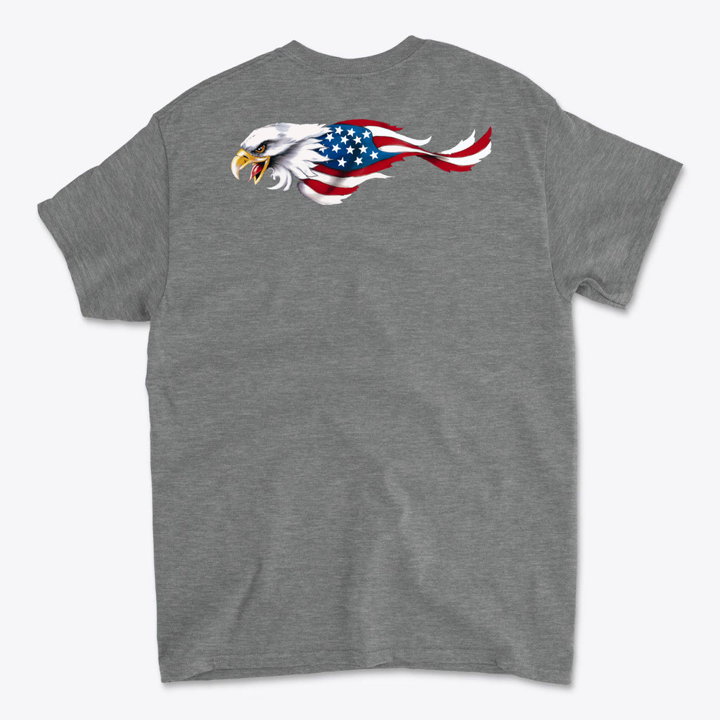 Eagle As American Flag Back Print Graphic T Shirt