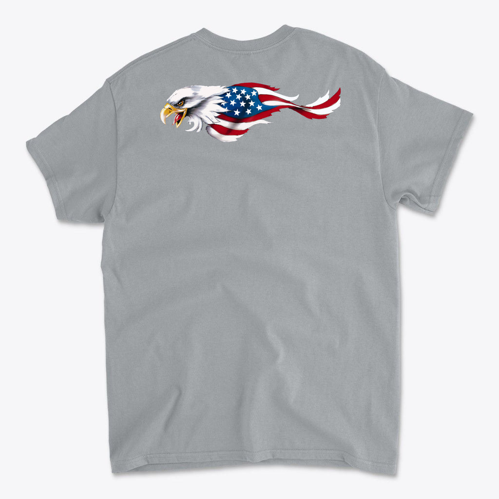 Eagle As American Flag Back Print Graphic T Shirt