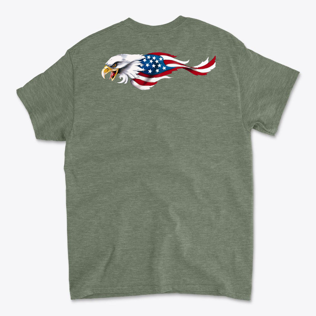 Eagle As American Flag Back Print Graphic T Shirt