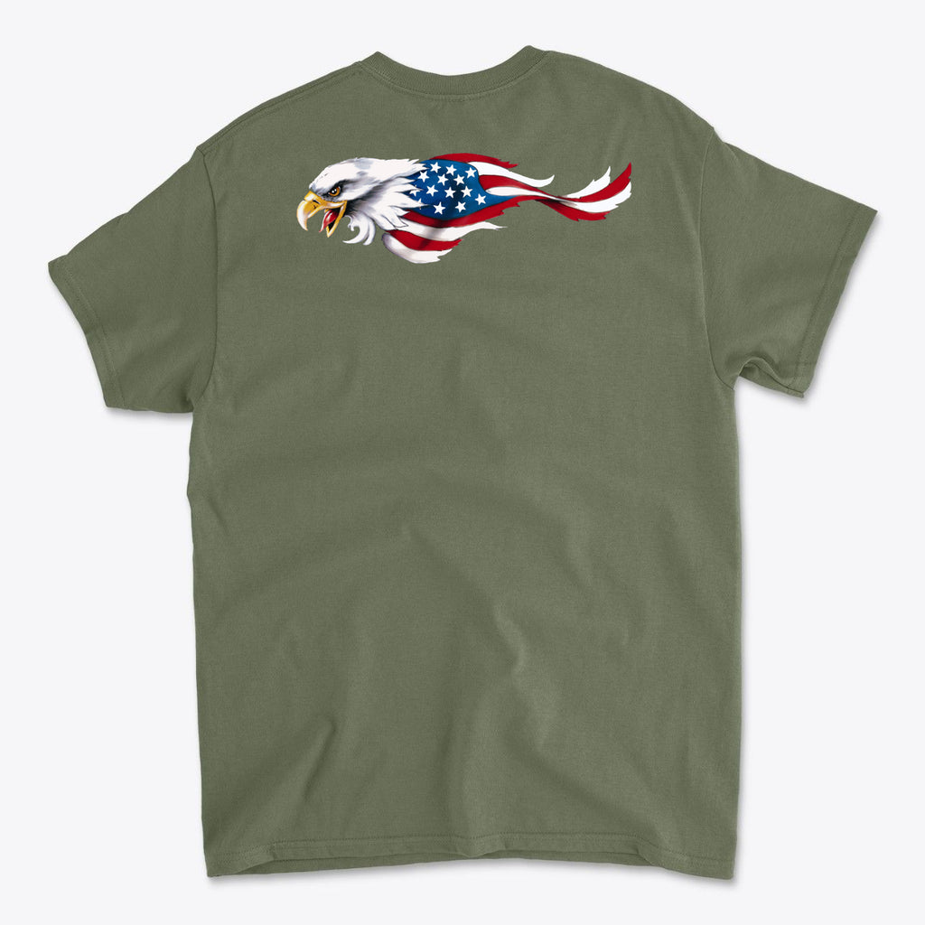 Eagle As American Flag Back Print Graphic T Shirt