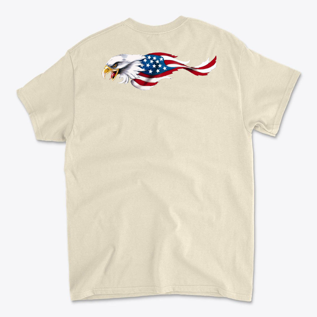 Eagle As American Flag Back Print Graphic T Shirt