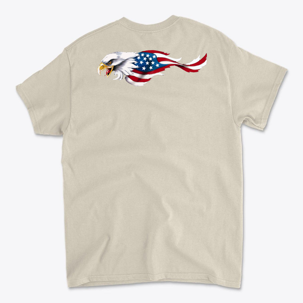 Eagle As American Flag Back Print Graphic T Shirt