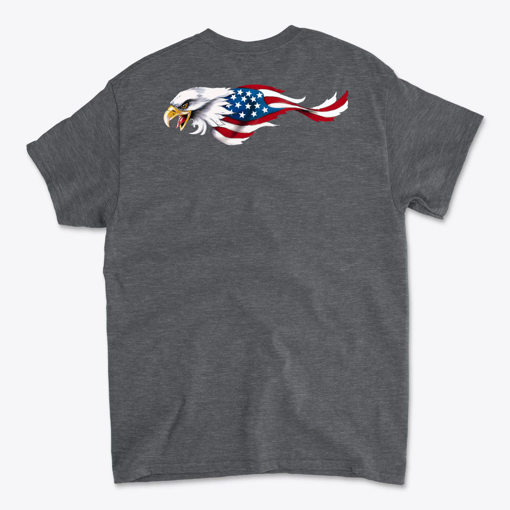 Eagle As American Flag Back Print Graphic T Shirt