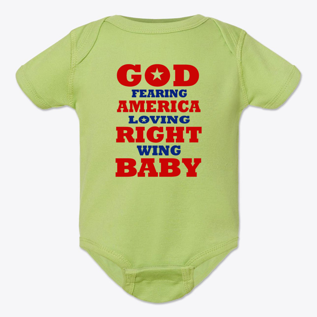 God Fearing America Loving Right Wing Baby Onesie