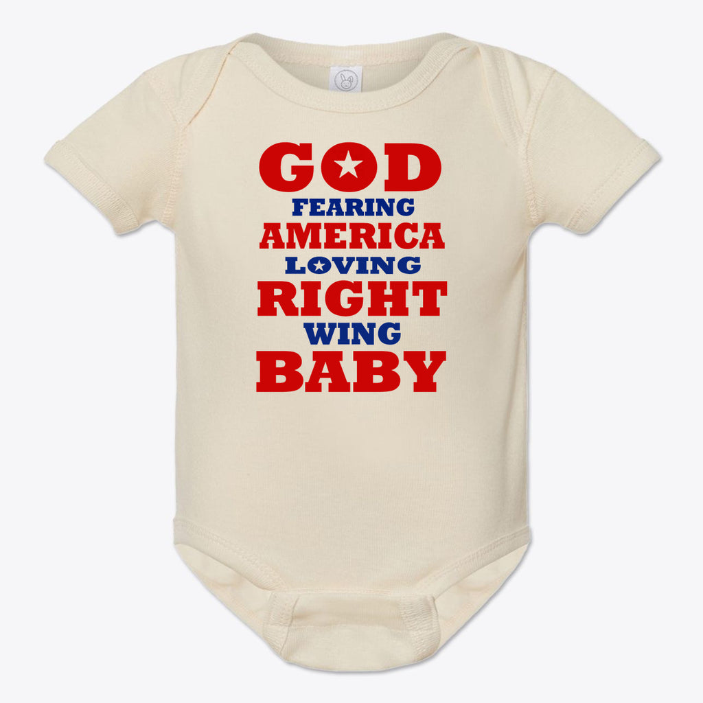 God Fearing America Loving Right Wing Baby Onesie