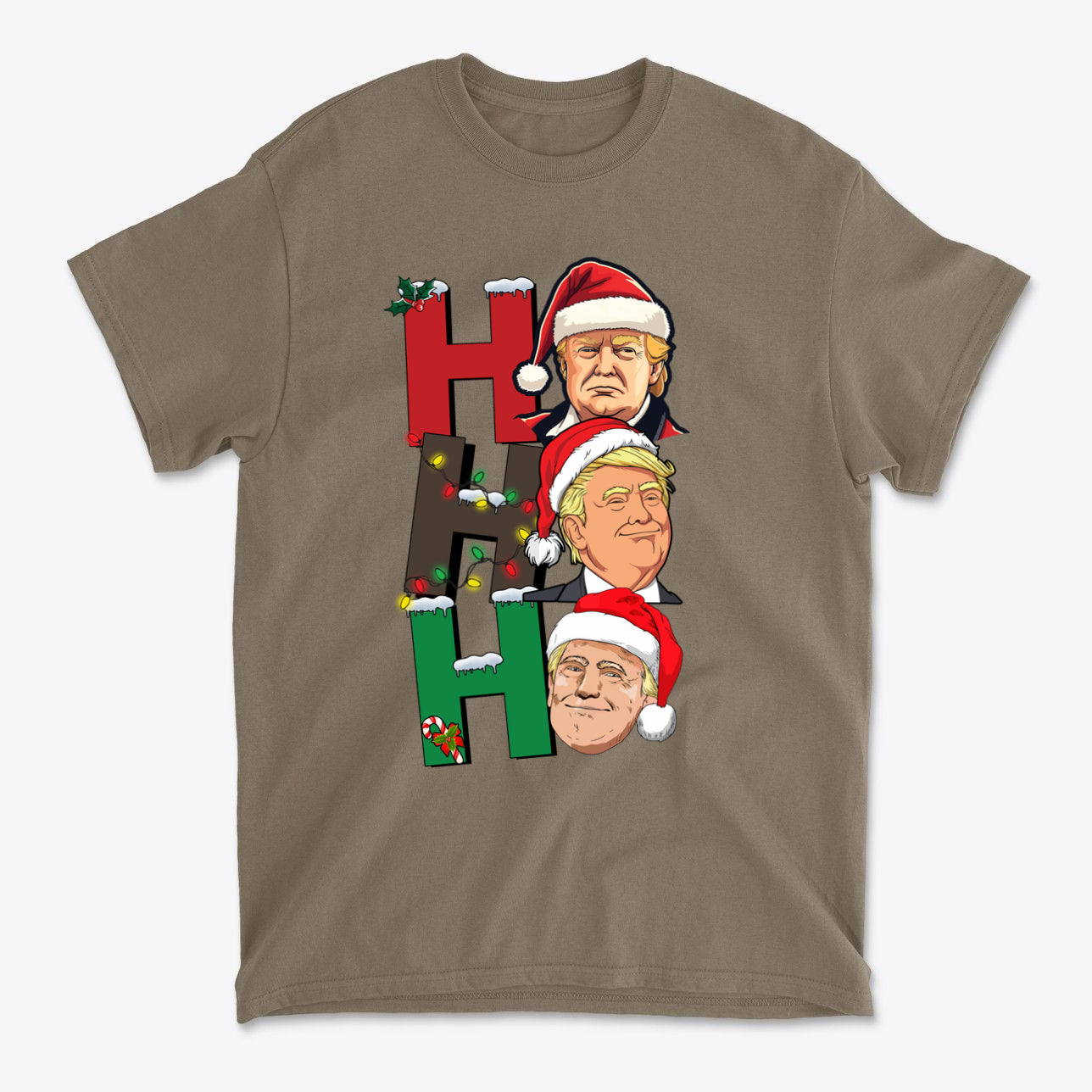 Ho Ho Ho Trump Wearing Santa Hat