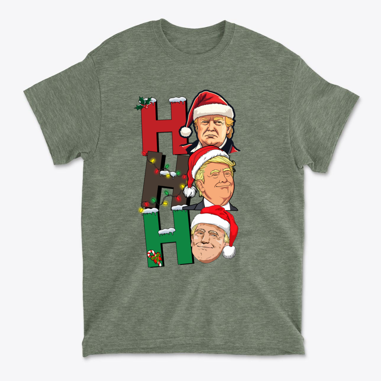 Ho Ho Ho Trump Wearing Santa Hat